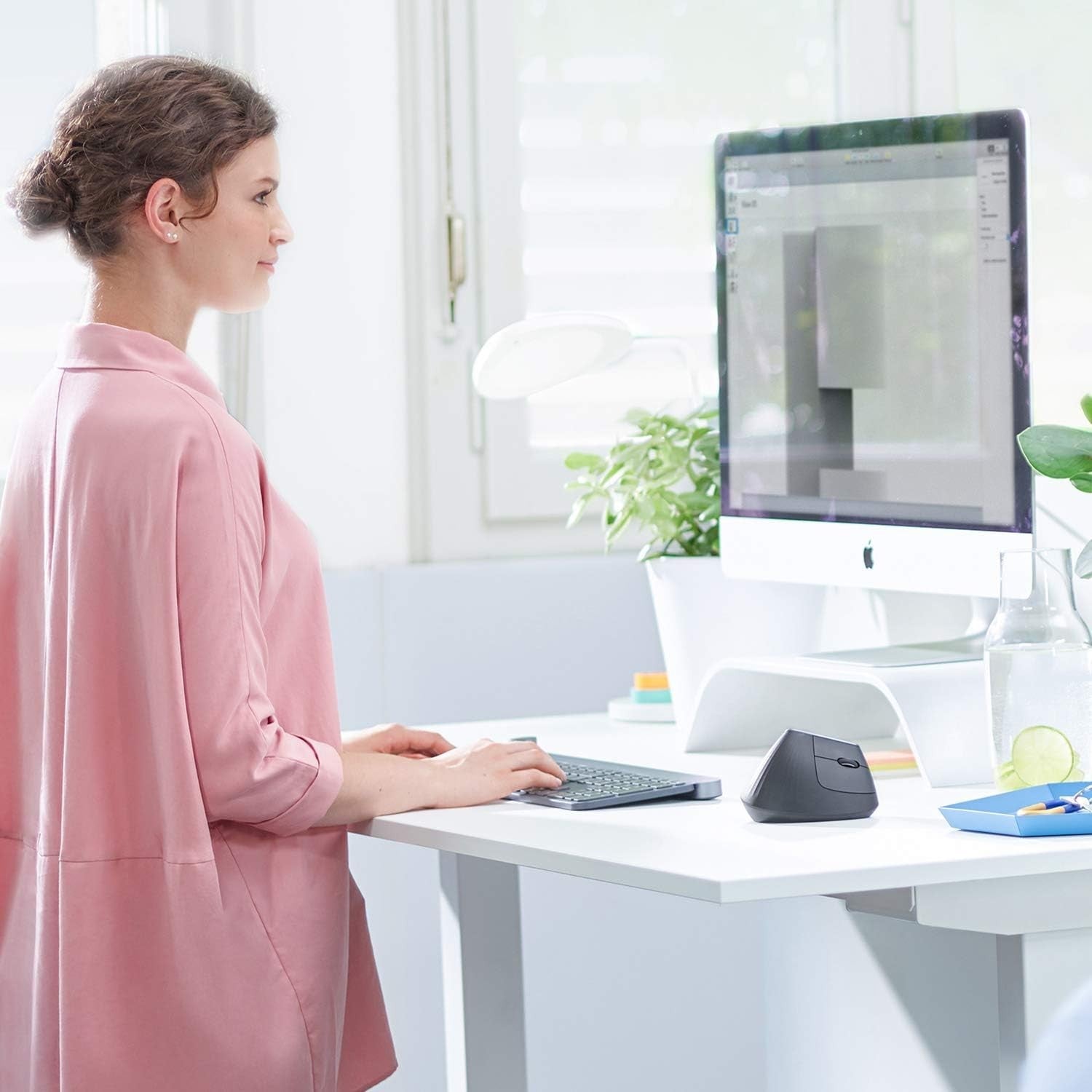 Vertical Ergonomic Wireless Mouse 4000 DPI Multi-Device Bluetooth USB PC Mac