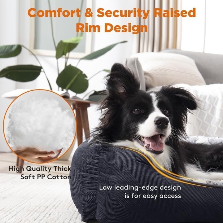 Extra Large Dog Bed Washable Anti Anxiety Pet Cushion 89x64x23cm