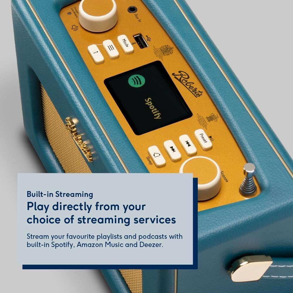 Portable FM/DAB/DAB+ Internet Radio with Bluetooth & Wi-Fi Teal Blue