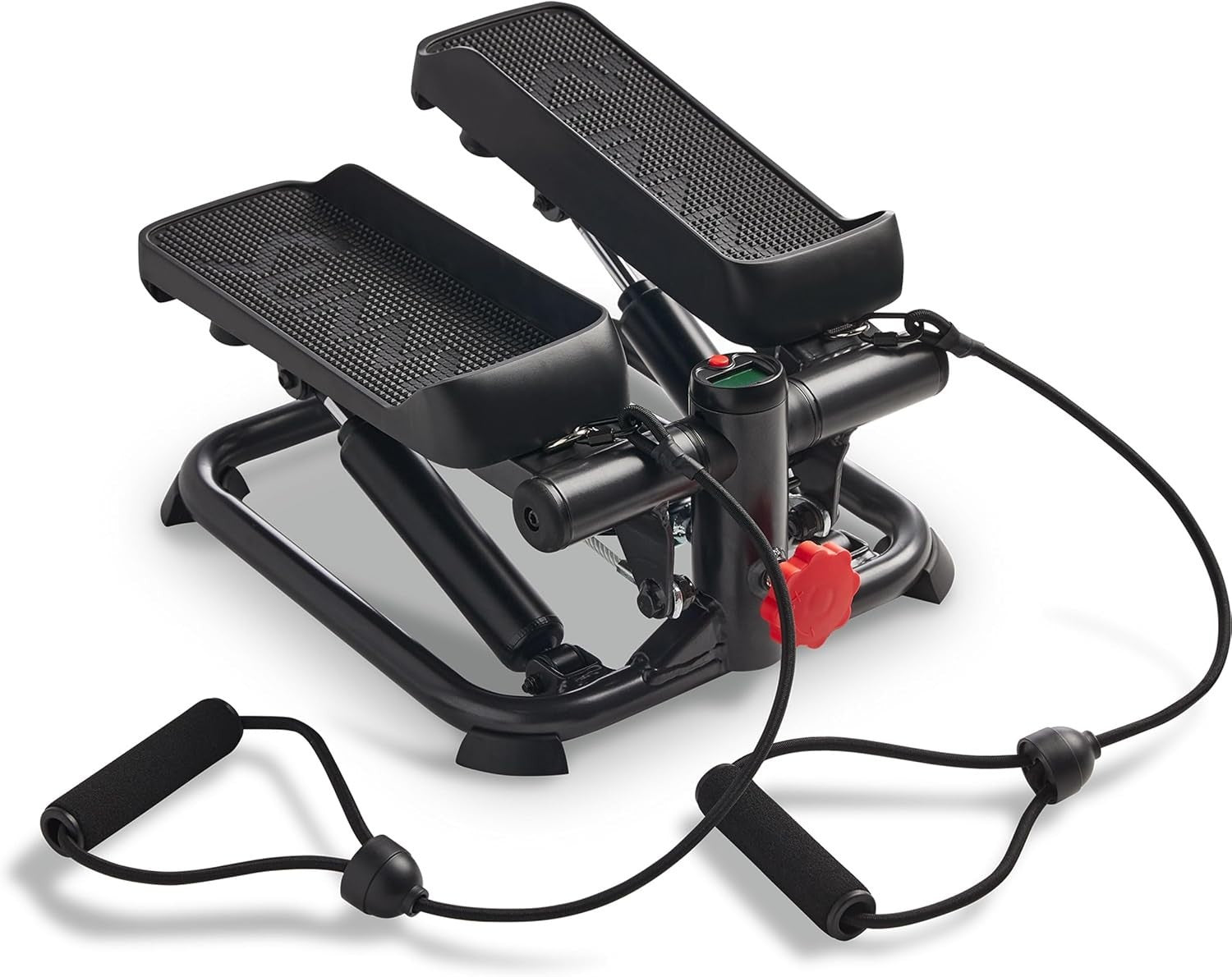 Smart Mini Stair Stepper for Home w/ LCD Monitor, Quiet Motion & Bands