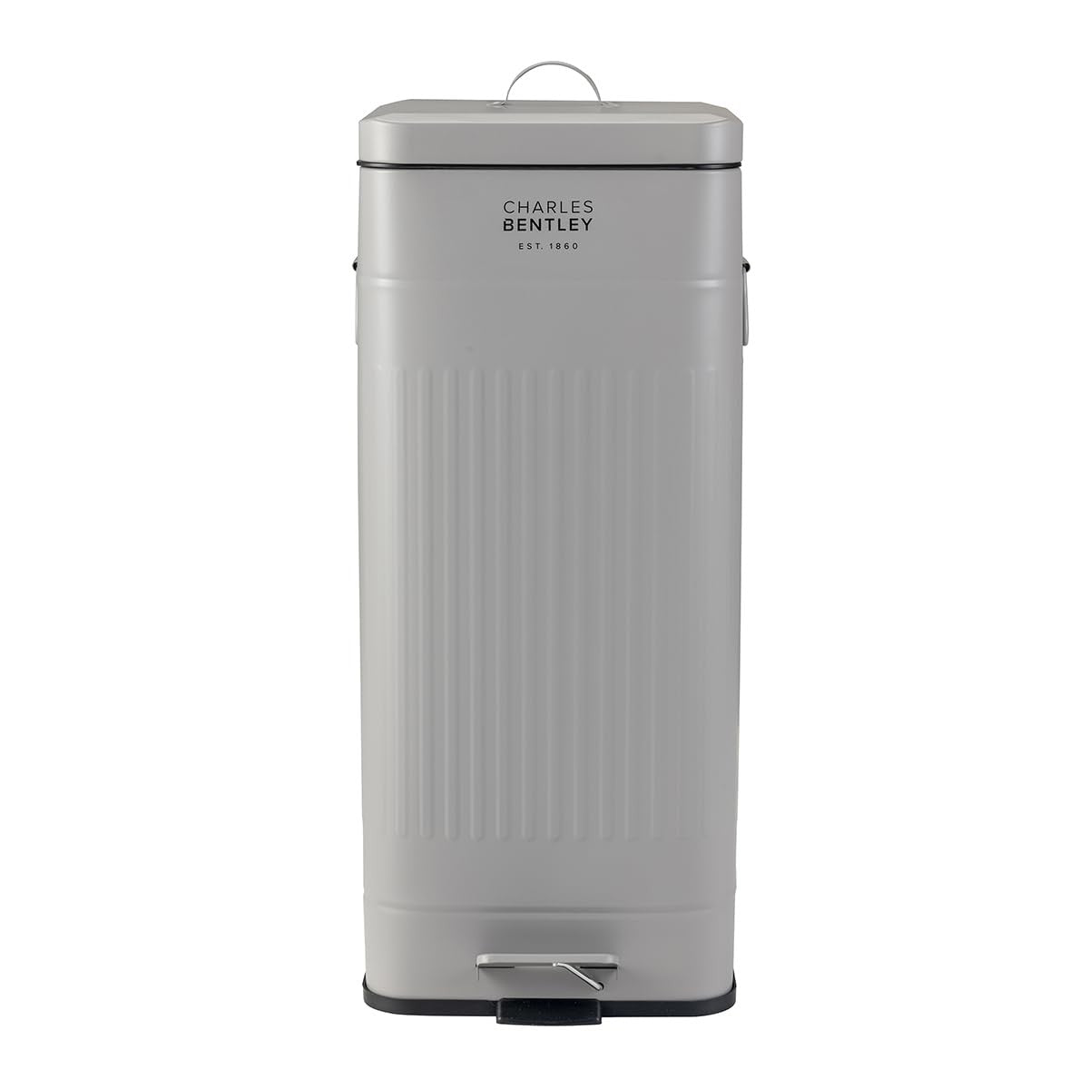 30L Retro Kitchen Pedal Bin Light Grey Steel Inner Bucket