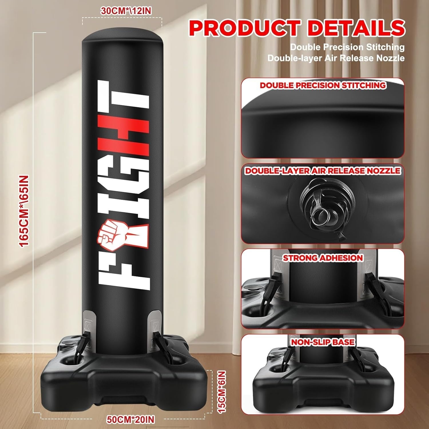 70in Free Standing Punching Bag Heavy Duty MMA Kickboxing Set