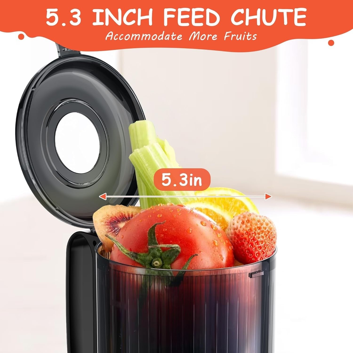Cold Press Juicer 135mm Wide Chute Whole Fruit Slow Juicer 300W High Yield