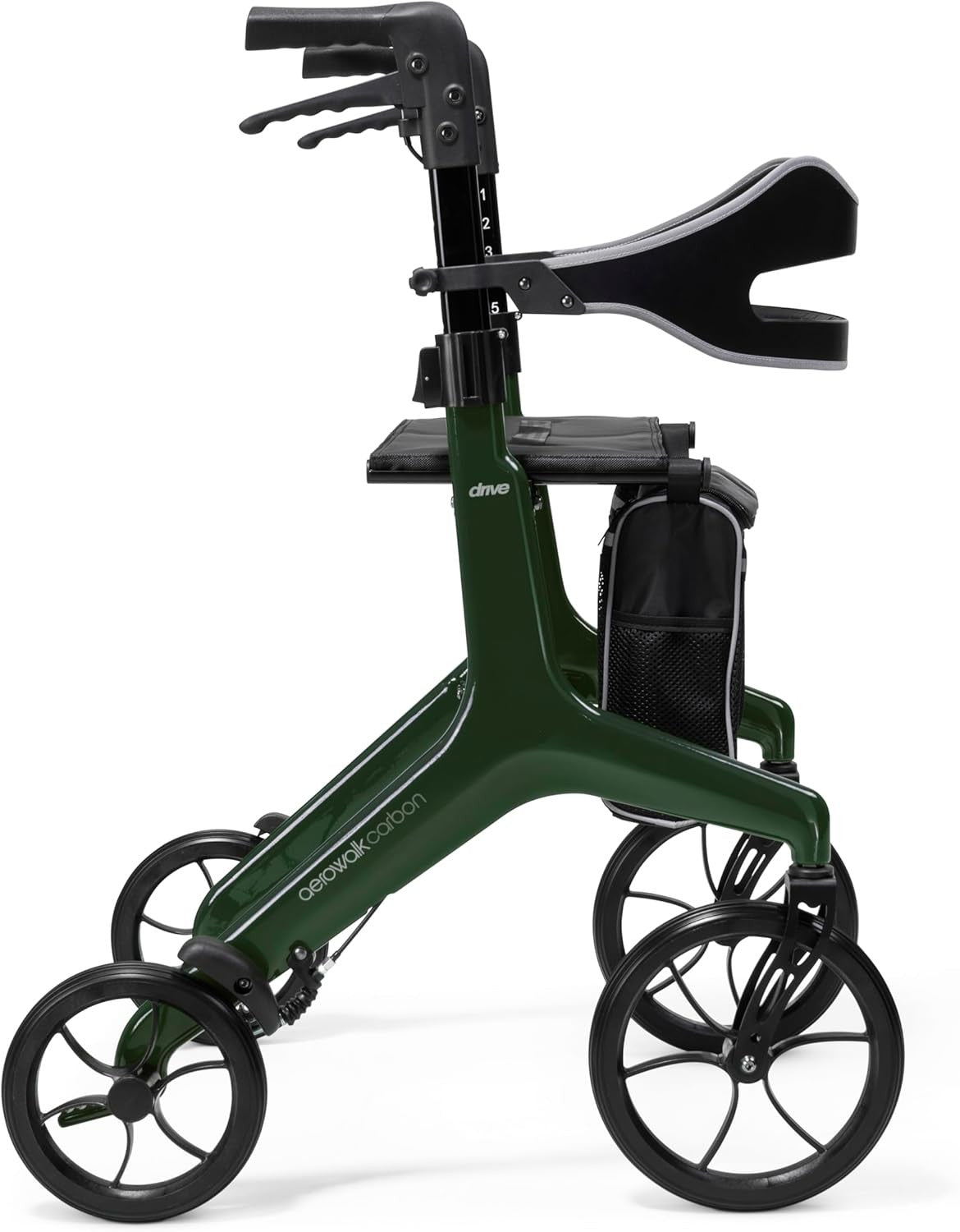 Ultra Lightweight Carbon Fibre Rollator Walker Folding Mobility Aid 4 Wheels