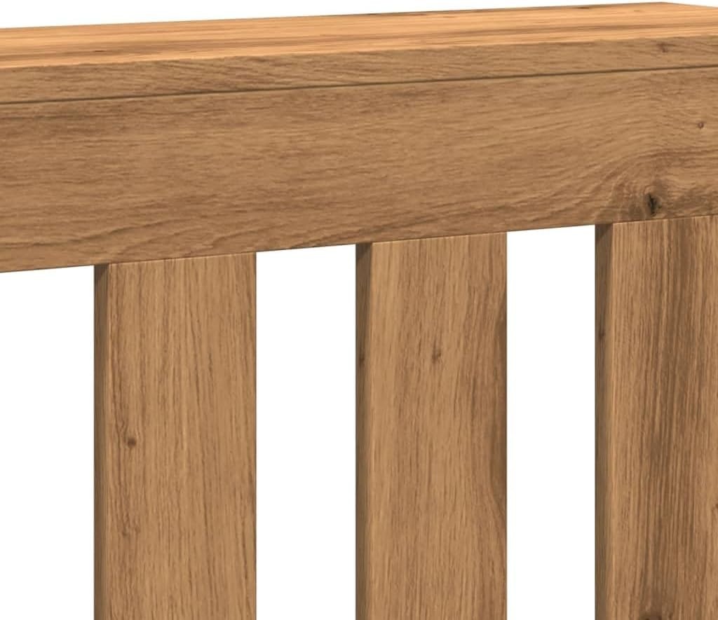 Modern Slatted Oak Radiator Cover 175x20x82cm – Engineered Wood Shelf Unit