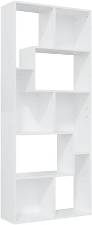 White Modern Bookcase Storage Cabinet 67x24x161cm – Sleek & Sturdy