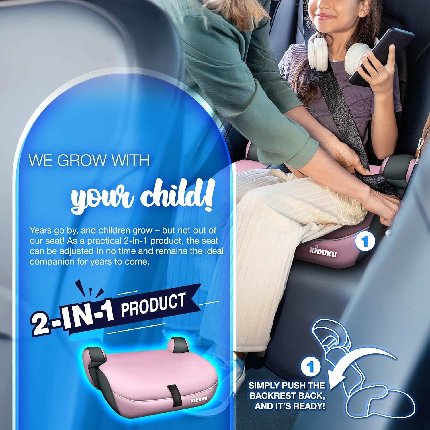 3 in 1 Child Car Seat Group 1 2 3 Booster 9–36kg Adjustable Side Impact