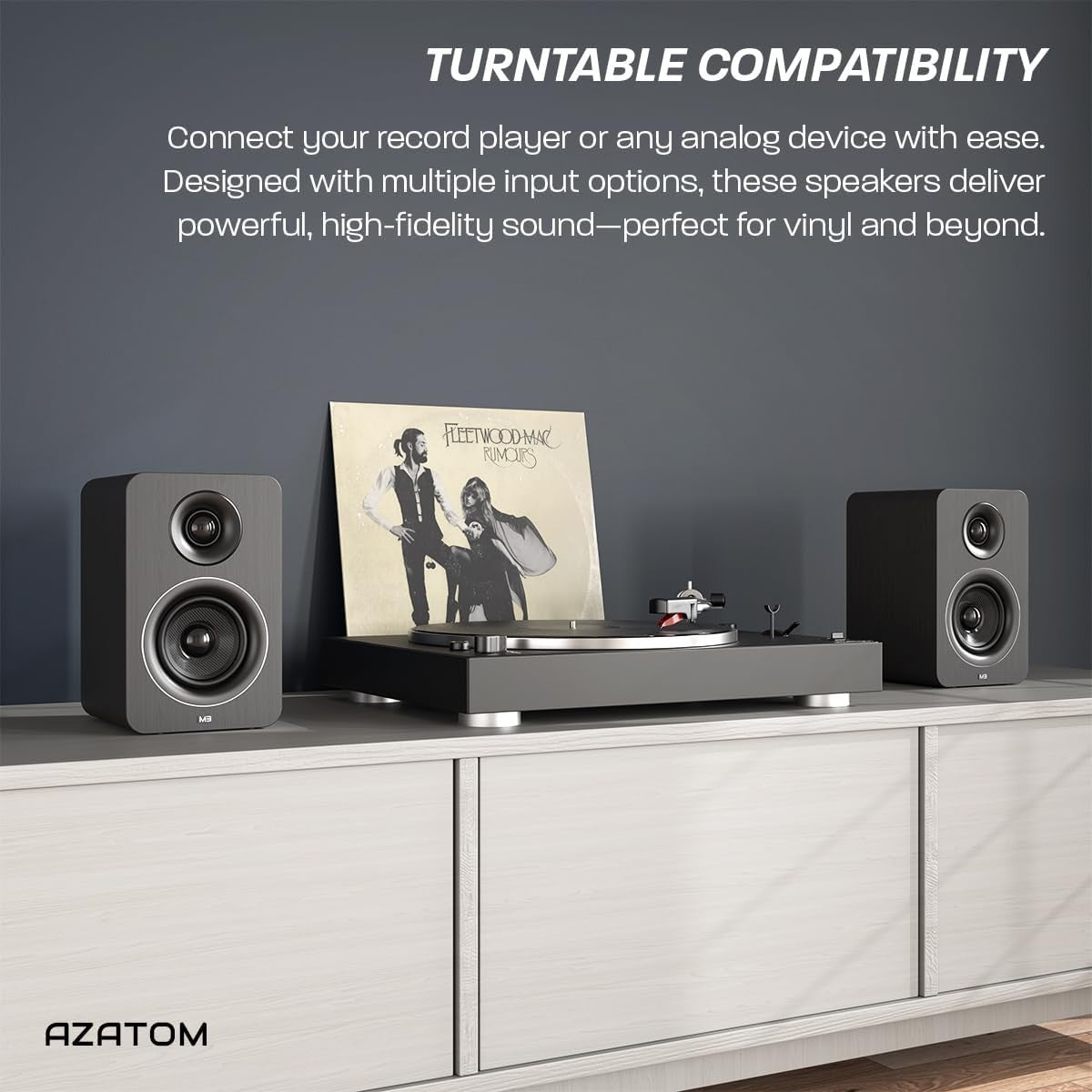 60W Bluetooth Bookshelf Speakers Carbon Fibre 24bit DAC Optical USB