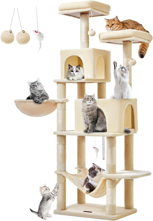 Large Cat Tree Tower 170cm Multi-Level Scratching Posts Condos Hammock
