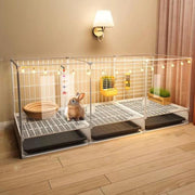 Indoor Rabbit Cage Bunny Playpen Acrylic Panels Portable Small Pet Enclosure