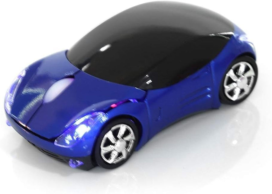 Blue Racing Car Wireless Mouse for Kids 1600 DPI USB 2.4G