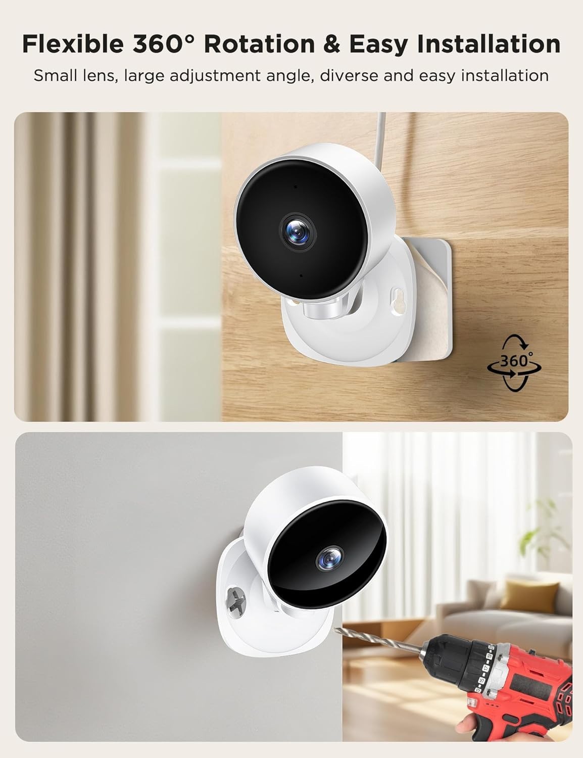 4 Pack Indoor Security Camera 1080P WiFi Pet Baby Monitor CCTV