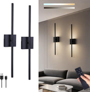 Rechargeable LED Wall Lights 2-Pack Touch Remote Dimmable 70CM Modern Sconce