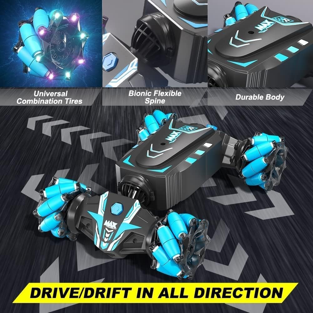 RC Stunt Car 360° Drift 4WD – Gesture & Remote Control, LED Spray Toy Gift