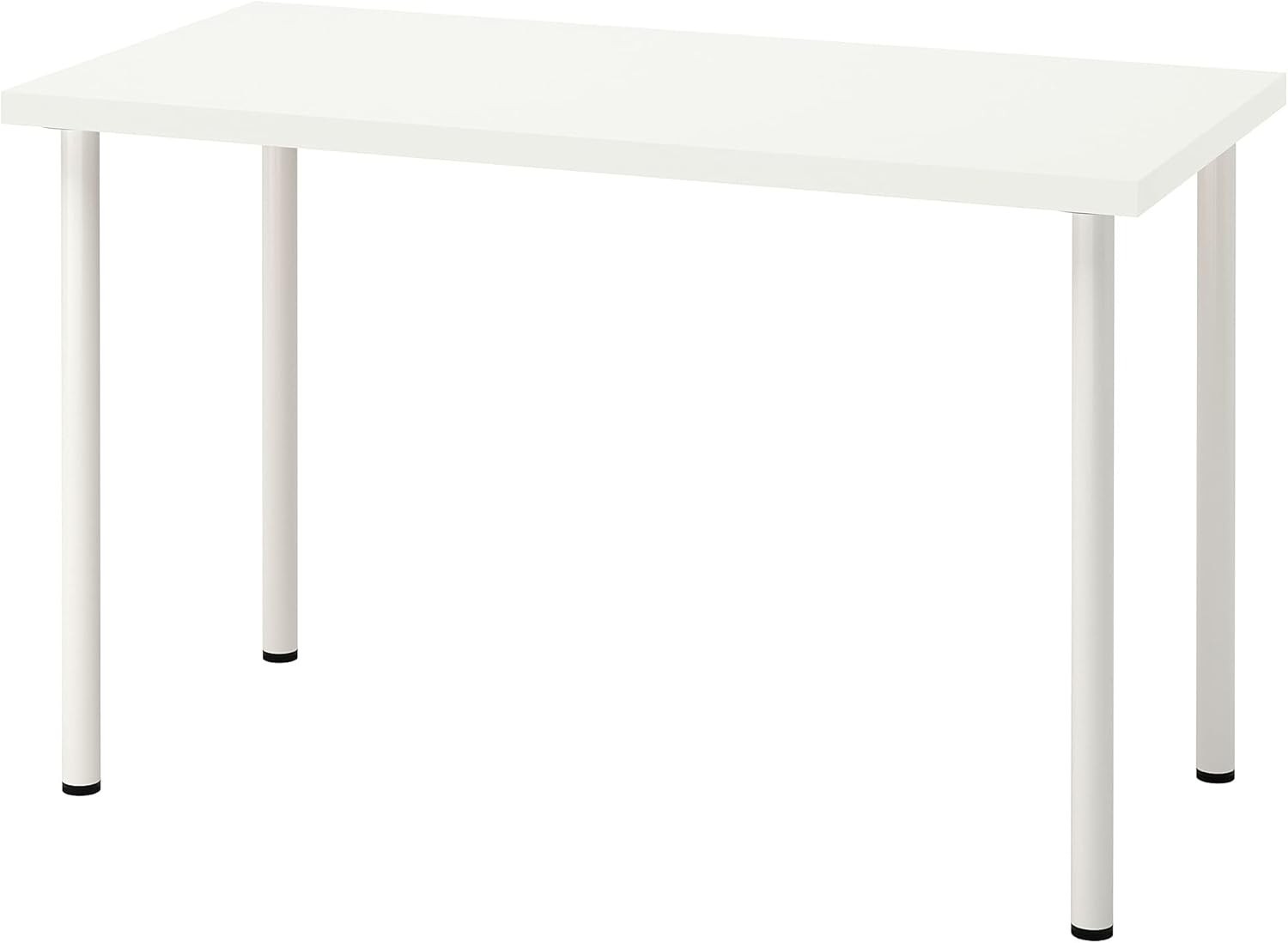 White Office Desk 120x60cm Modern Minimal Work Study Table w/Wood Frame