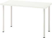 White Office Desk 120x60cm Modern Minimal Work Study Table w/Wood Frame