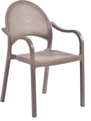 Rattan Effect Garden Armchair Outdoor Patio Chair Stackable Polypropylene