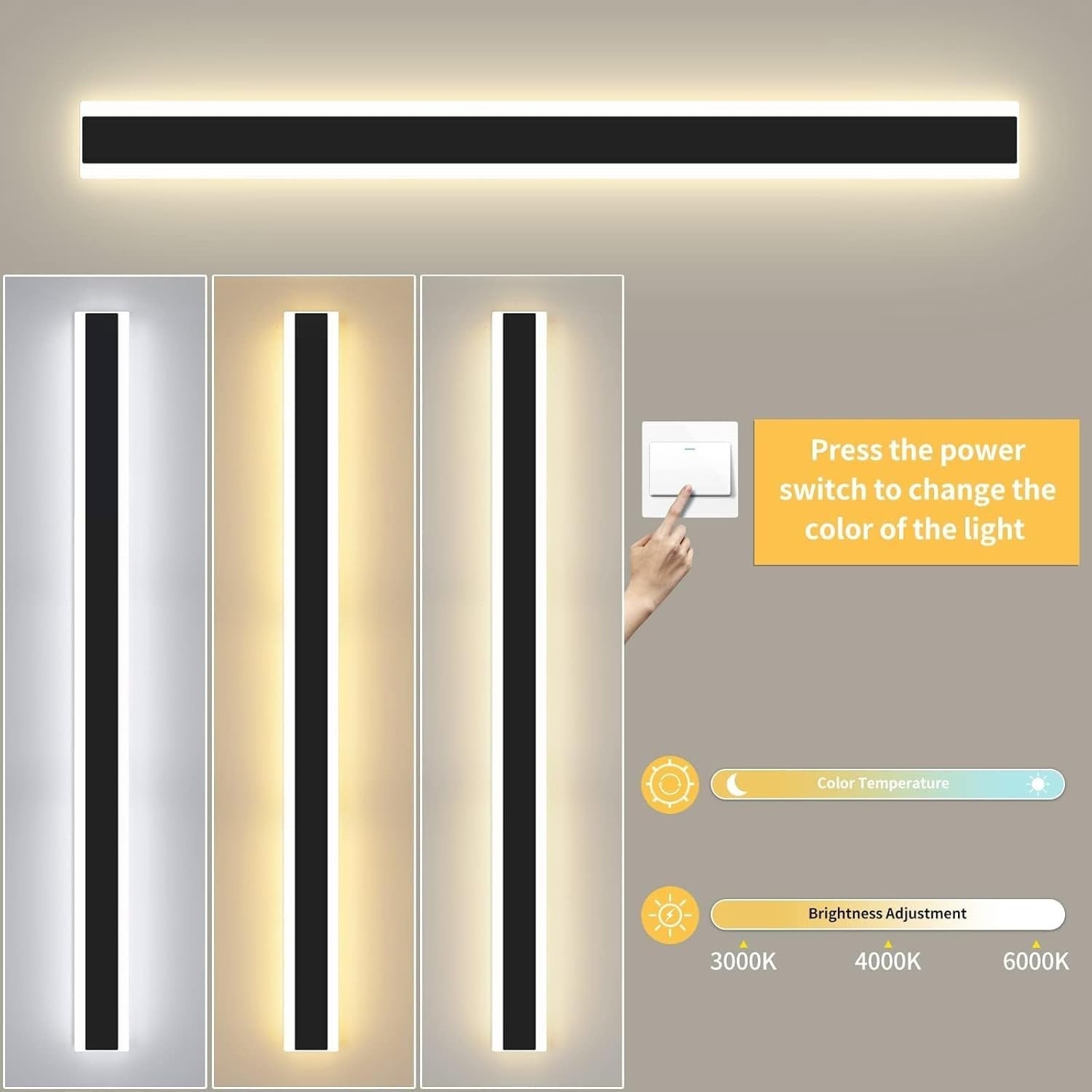 Outdoor Waterproof LED Wall Light 80cm Modern Strip Porch Light