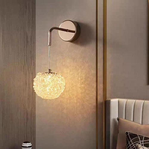 Elegant Crystal Wall Sconce Light with K9 Lampshade, Adjustable G9 Bulb
