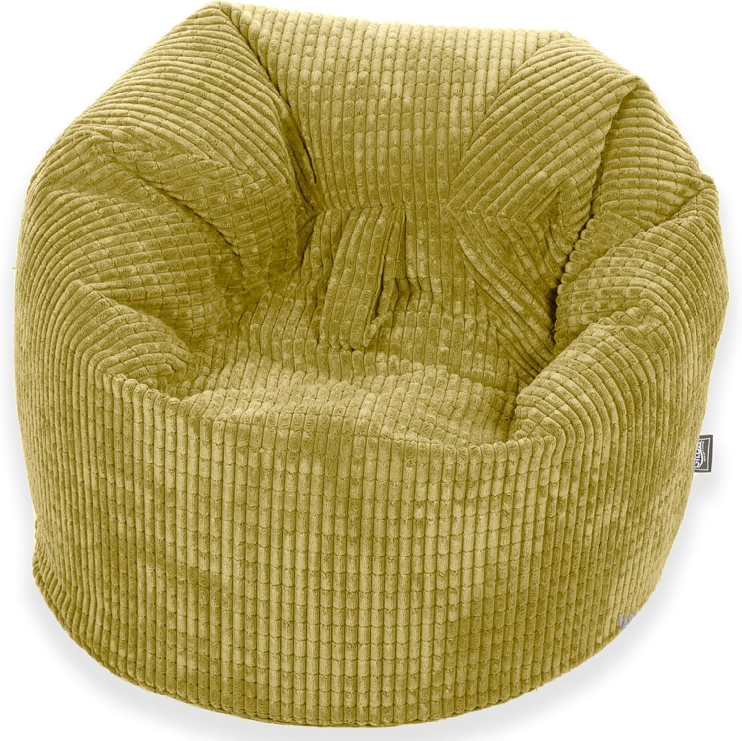 Kids Corduroy Bean Bag Chair Soft Filled Seat - Bedroom Playroom Lounger