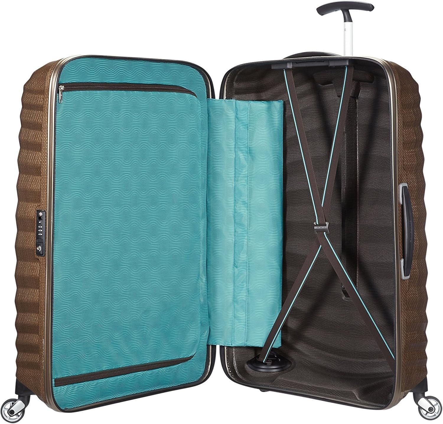 Large Lightweight Hard Shell Spinner Suitcase Shock Resistant 75cm 99L Sand