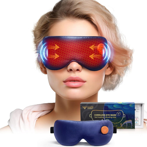 Cordless Heated Eye Mask Vibration Massage Dry Eye Sleep Aid