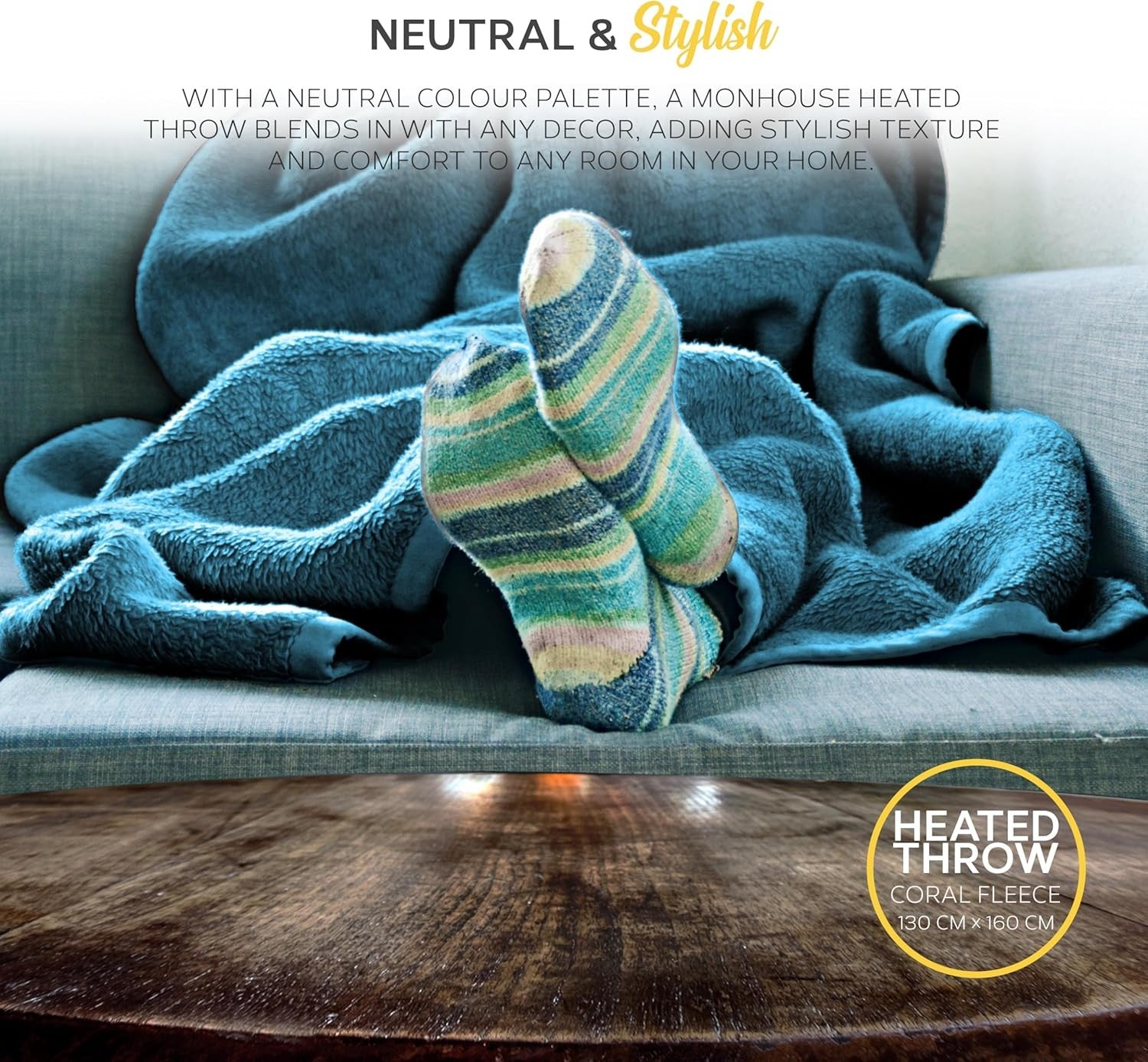 Electric Heated Throw Blanket 130x160cm 9 Heat Washable
