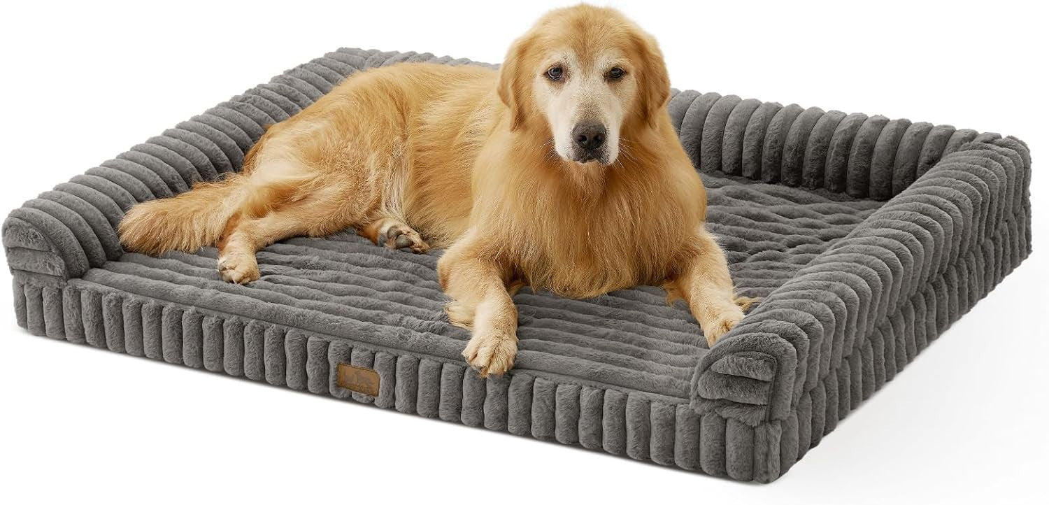 XXL Orthopedic Dog Sofa Bed 120x88cm Waterproof Washable Grey