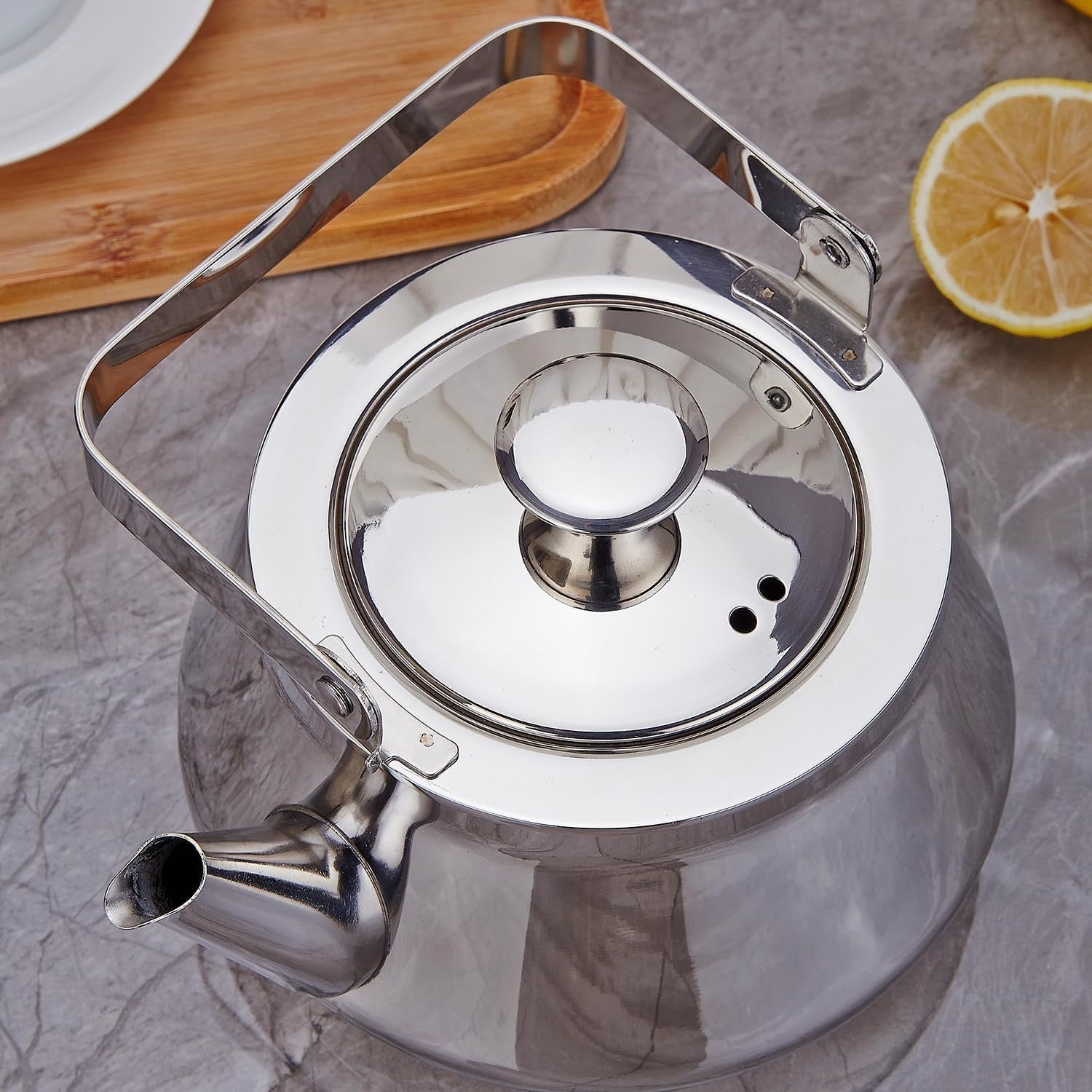 Stainless Steel Teapot 52oz 1.5L Tea Pot w/ Infuser Mirror Finish
