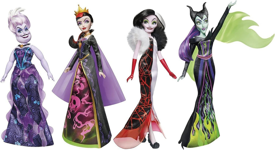 Villain Fashion Doll 4 Pack Black Bright Outfits Collectible Set