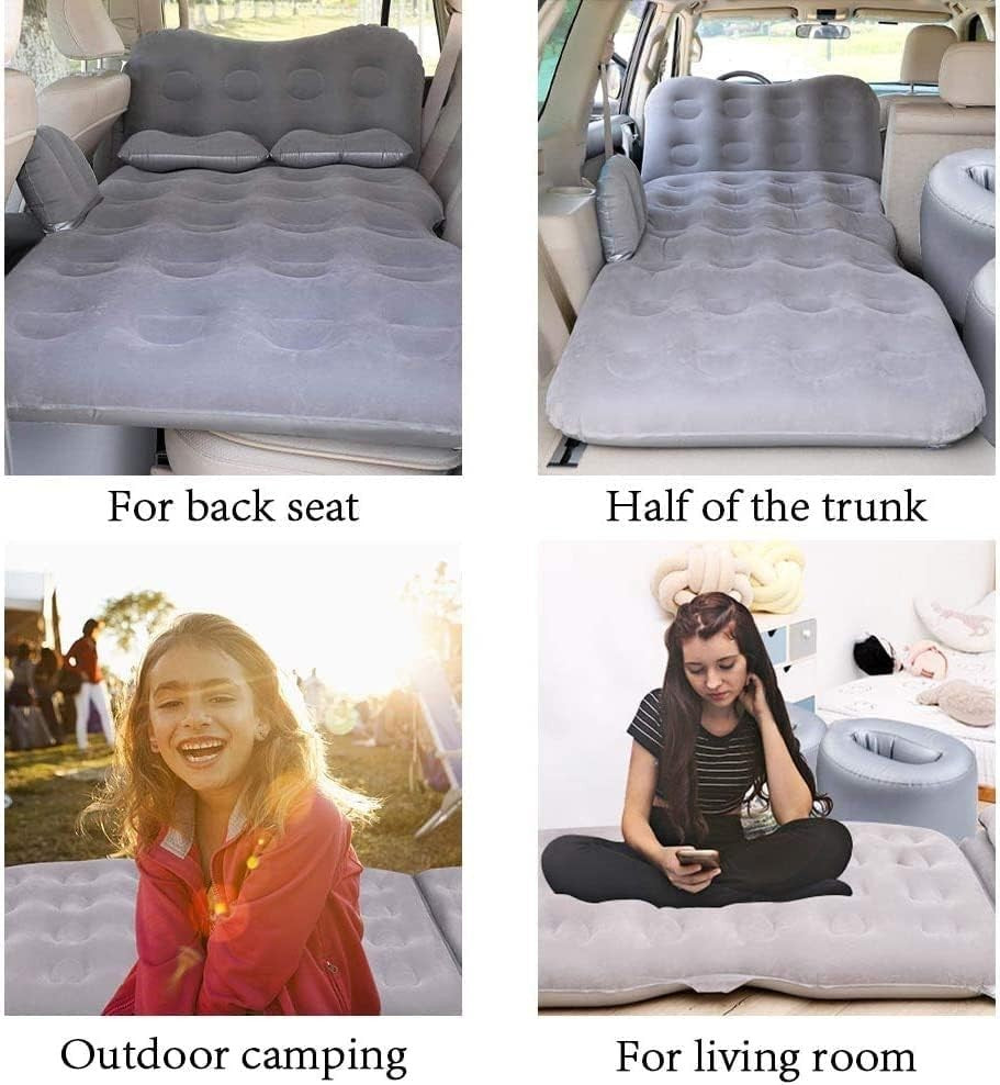 Inflatable Car Air Mattress Travel Bed with Pump & Pillows – SUV/Sedan