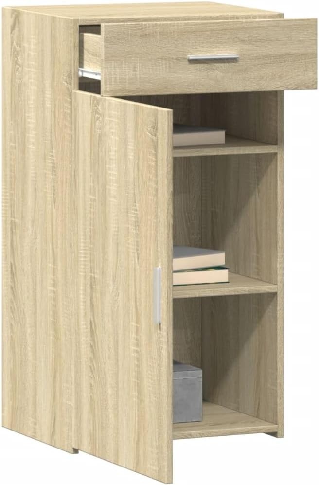Moisture Resistant Sonoma Oak Sideboard Cabinet with Drawer – Easy Clean