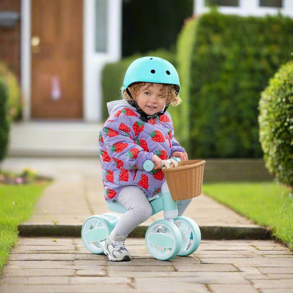 Toddler Balance Bike with Basket Lightweight Training Bike Age 1+ Green