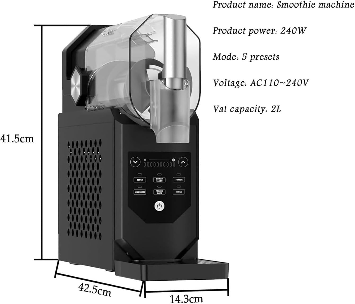 Slushie Machine No Ice Needed Frozen Drink Maker 5 Presets Self Cleaning