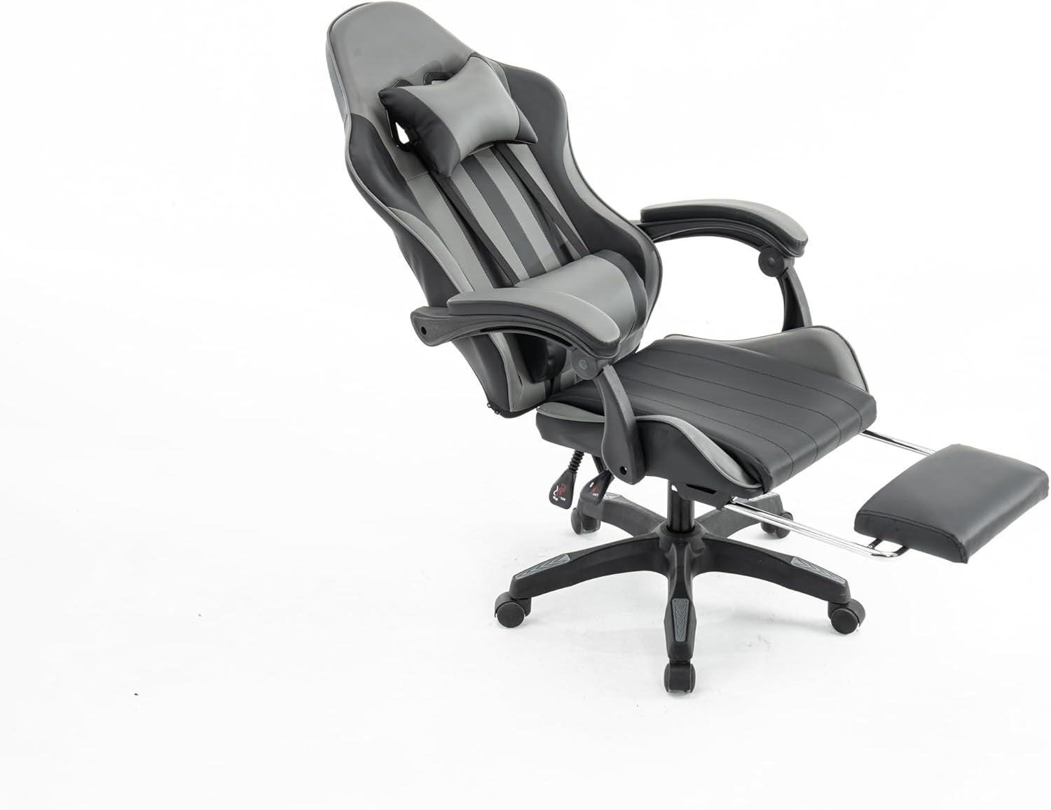 Millhouse Gaming Racing Desk Chair with Footrest & Lumbar Support – Grey