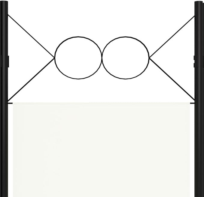 White 4 Panel Room Divider 180cm Folding Privacy Screen – Fabric Partition Wall