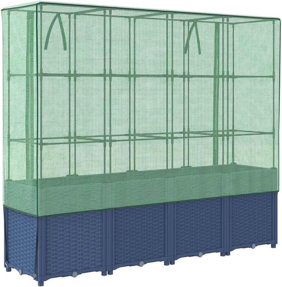 Raised Garden Bed Planter 160x40x153cm with Greenhouse Cover – Dark Grey