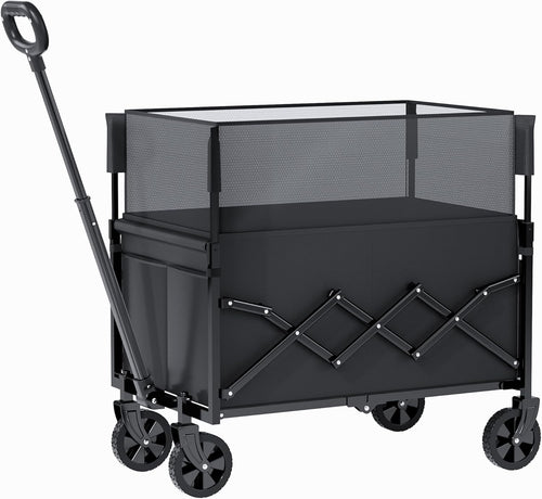120L Folding Festival Trolley Heavy Duty Camping Garden Utility Wagon 220lbs