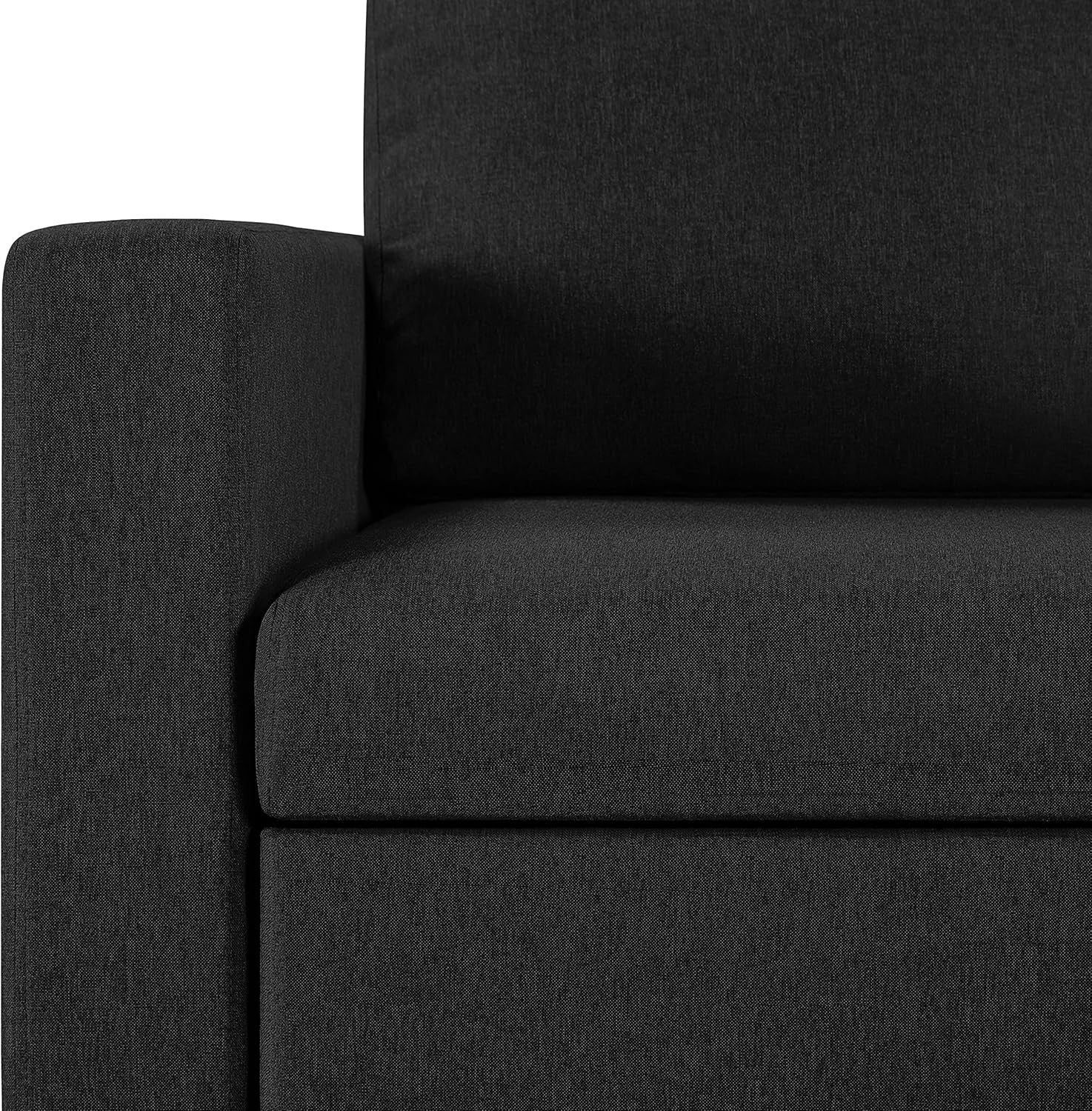 3 Seater L-Shaped Sofa Bed Black Corner Couch Pull Out with Storage