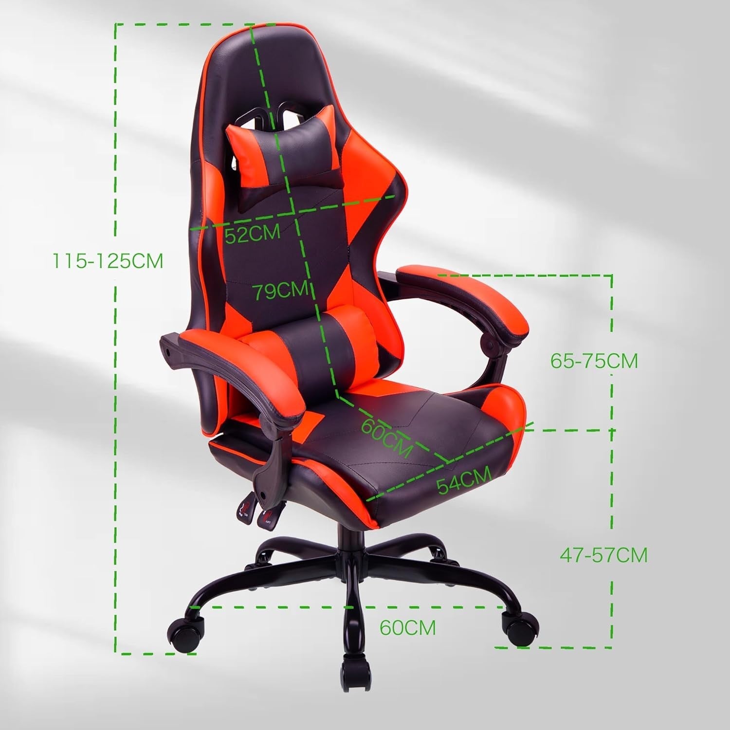 Ergonomic Mesh Office Chair with Arm Rest Head Support Swivel Red 150kg Weight L