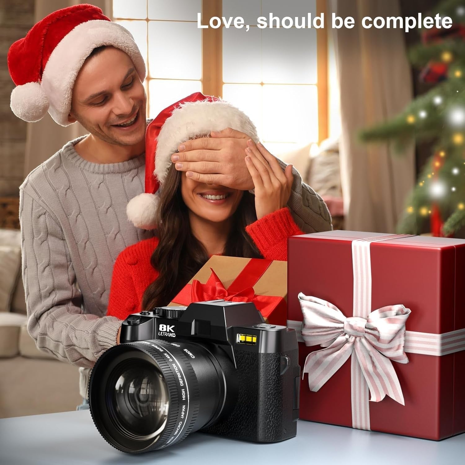 8K Digital Camera 64MP WiFi Vlogging Camera Flip Screen 16X Zoom