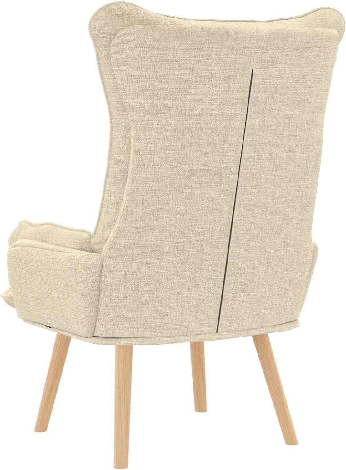 Ergonomic Cream  Recliner Chair with Removable Cushion & Wooden Legs