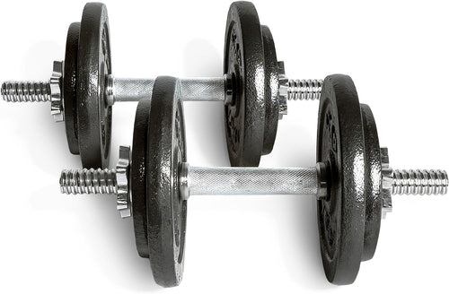50LB Adjustable Dumbbells Pair Cast Iron Star Lock Home Gym Weights