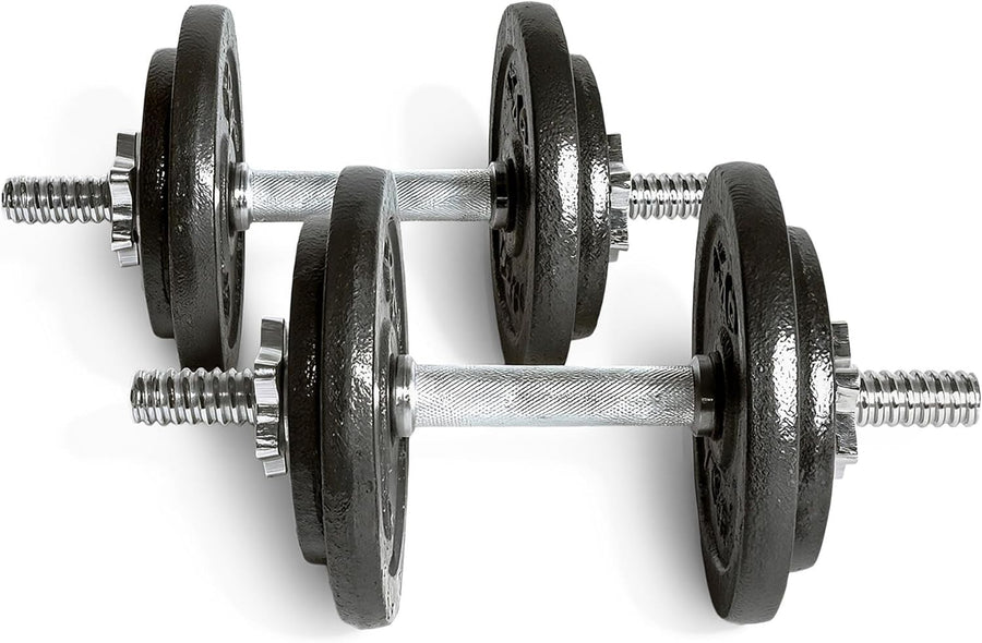 50LB Adjustable Dumbbells Pair Cast Iron Star Lock Home Gym Weights