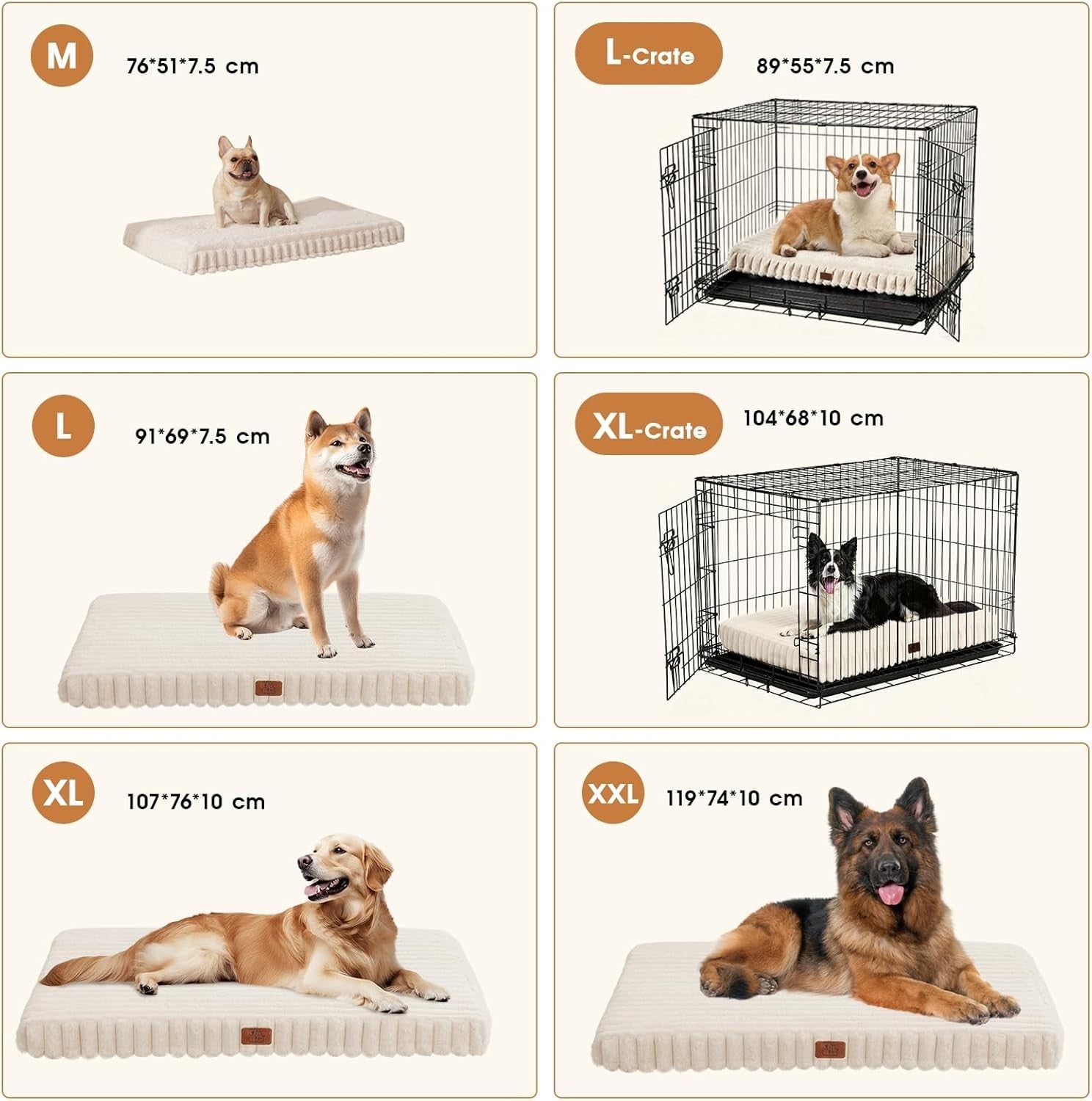 XL Orthopedic Dog Bed 107x76cm Waterproof Washable