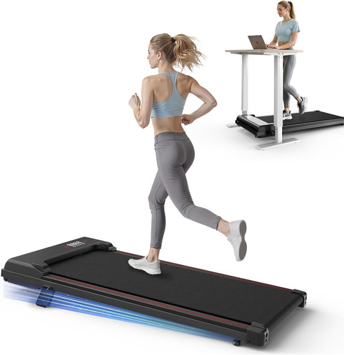 Under Desk Walking Pad Treadmill 1-8km/h 7% Incline 2.5HP LED Compact