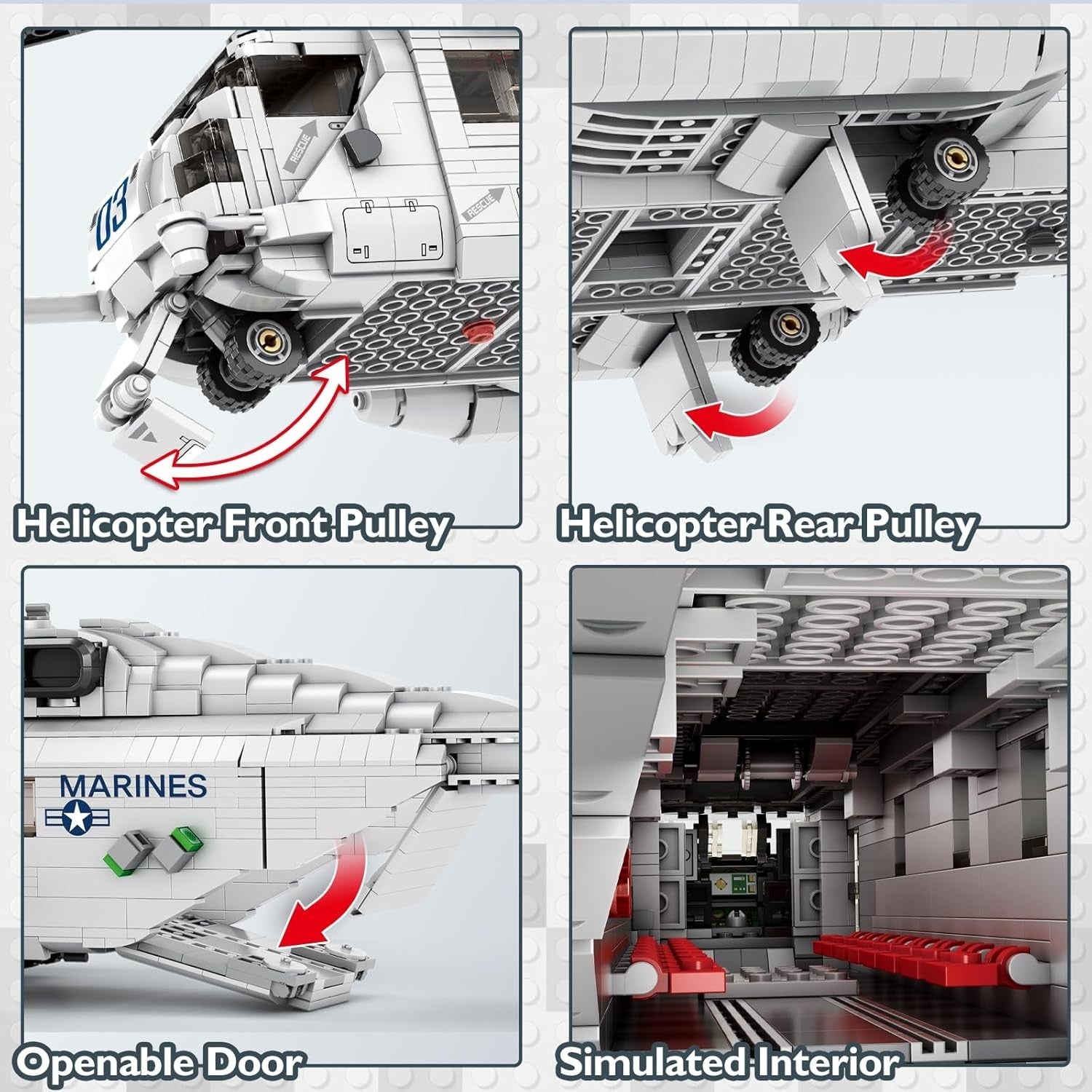Military Helicopter Building Blocks Set 2129 PCS – Transport Model Kit Toy