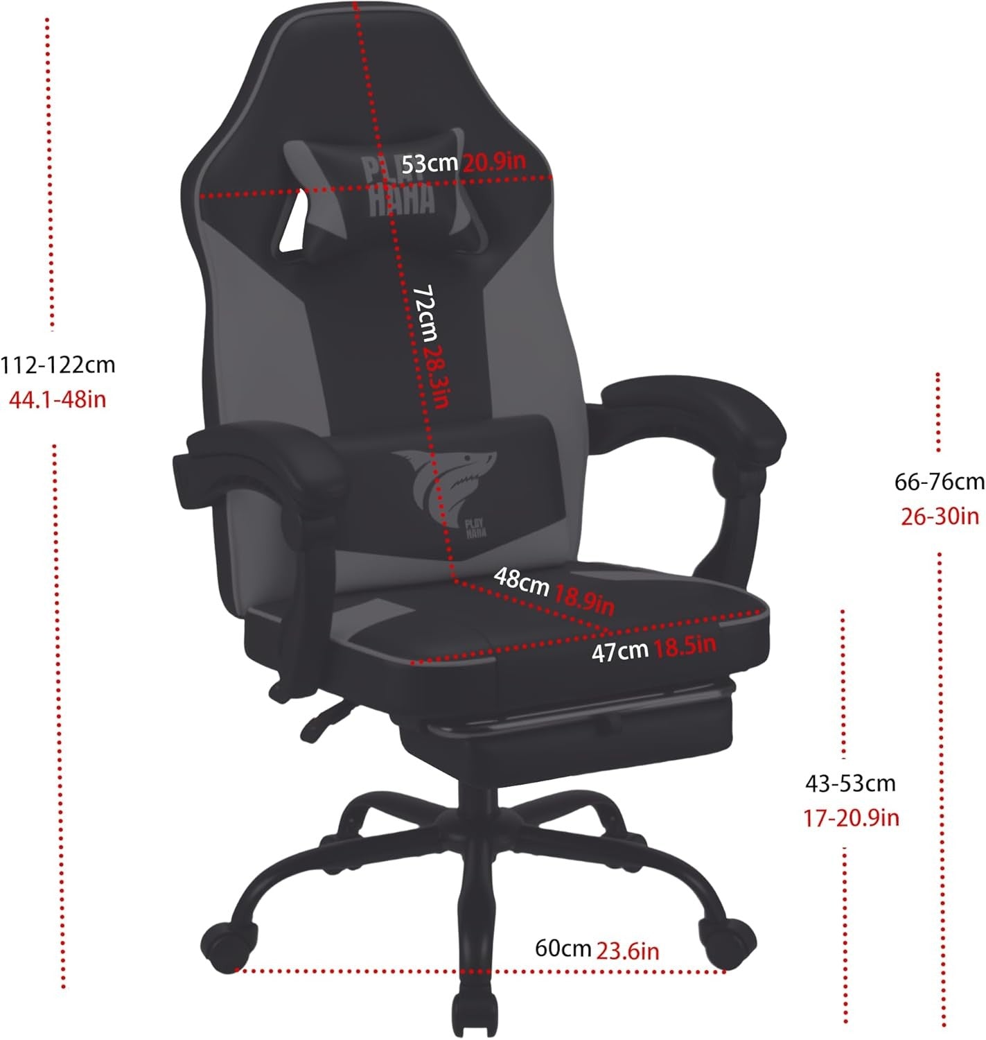 Ergonomic Gaming Chair White w/ Footrest Reclining Swivel