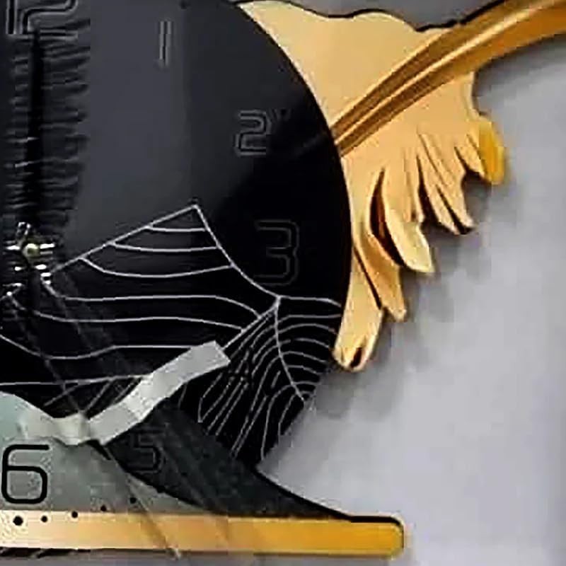 Feather Wall Clock with LED Backlight 50x100cm Silent Wooden Decor