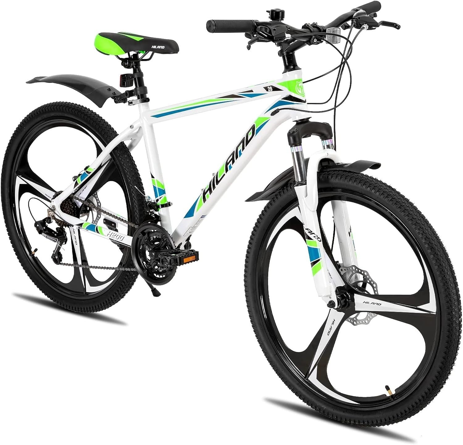 26" Mountain Bike 21-Speed Disc Brake Aluminum Frame MTB for Adults